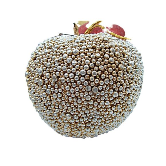 Lot 8 Ornaments Holiday Decor Sugar Glittered Beaded Fruit Apples Pears MCM Vtg - Picture 2 of 12